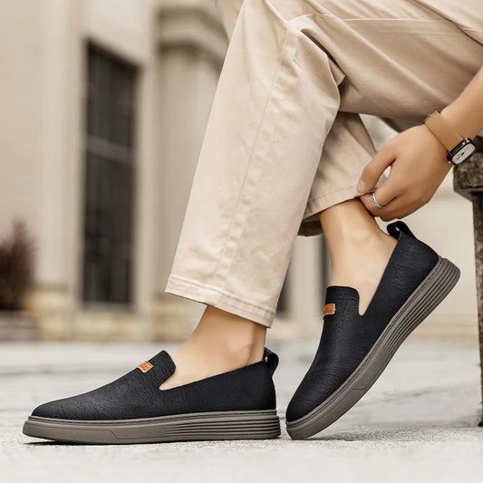 Herrskor Mokasiner – Skinn – Slip-On – Låg Profil – Bekväm Passform