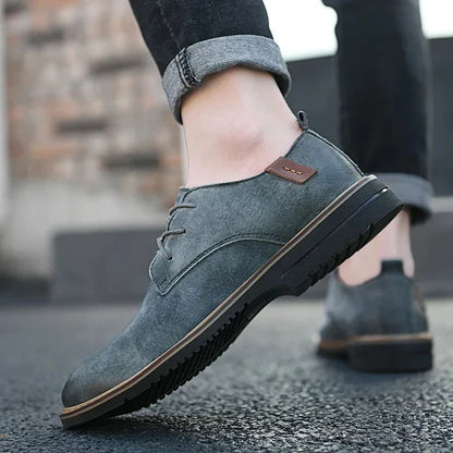 Herrskor Oxfords – Läder – Klassisk Passform – Sluten Snörning – Polerad Formell Stil