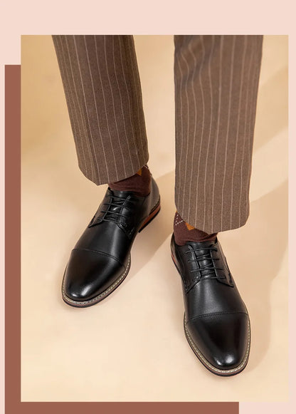 Herrskor Oxford – Mockaskinn – Cap Toe – Sluten Snörning – Klassisk Passform