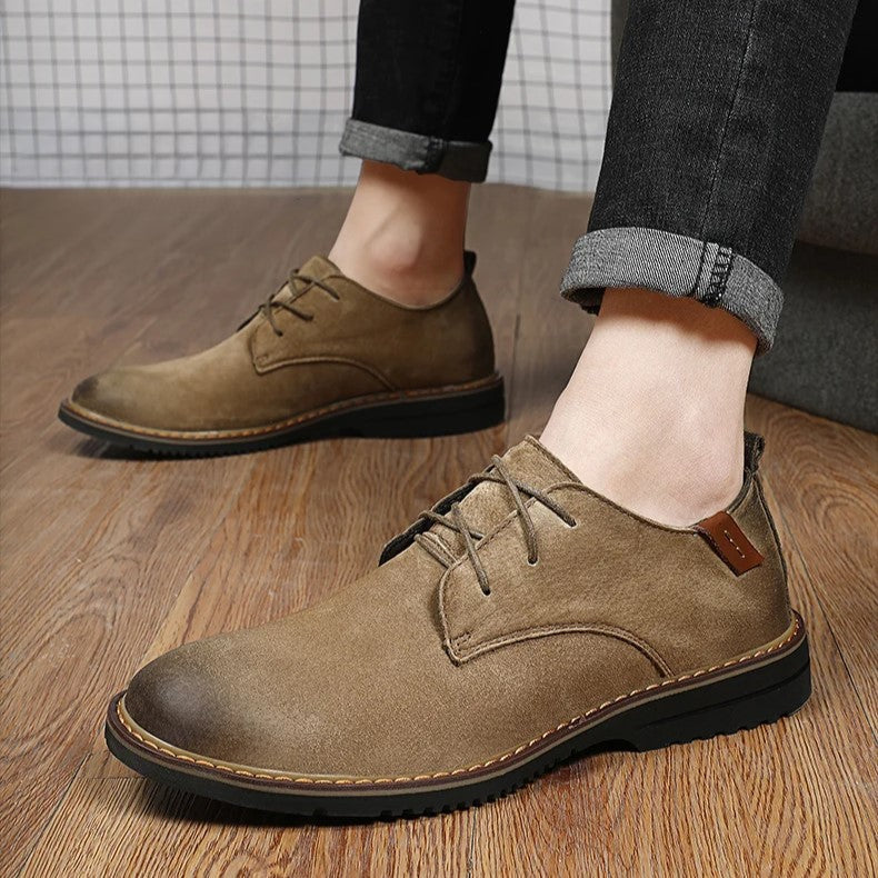 Herrskor Oxfords – Läder – Klassisk Passform – Sluten Snörning – Polerad Formell Stil