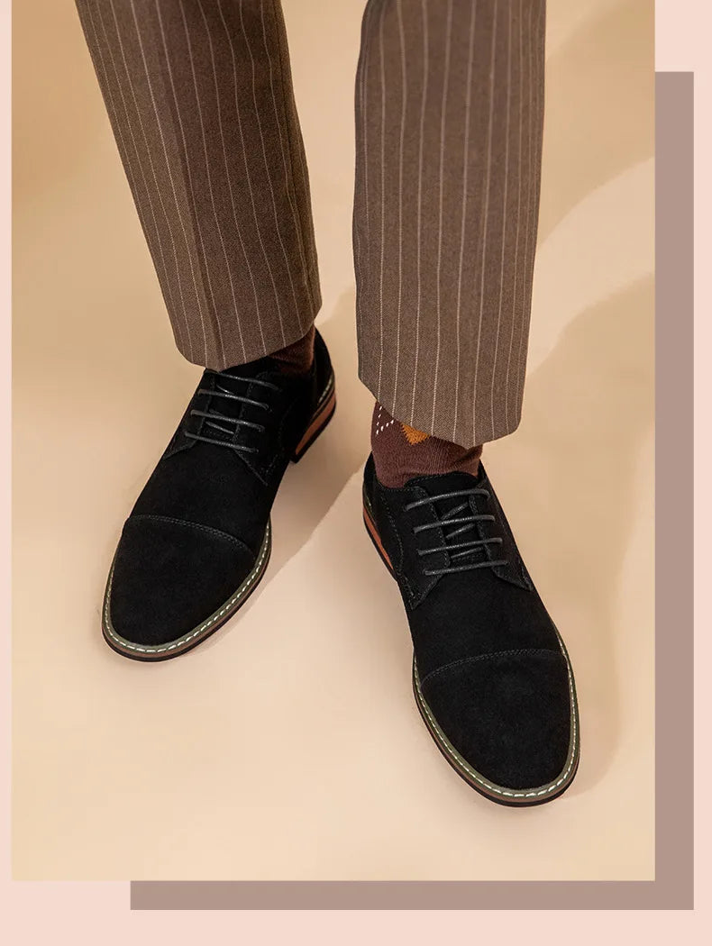 Herrskor Oxford – Mockaskinn – Cap Toe – Sluten Snörning – Klassisk Passform