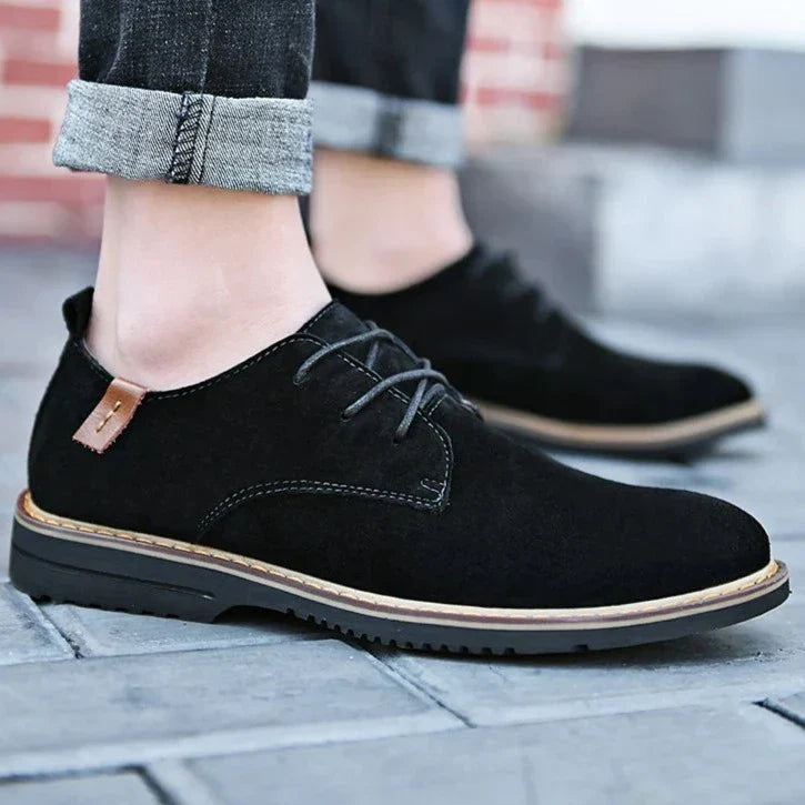 Herrskor Oxfords – Läder – Klassisk Passform – Sluten Snörning – Polerad Formell Stil