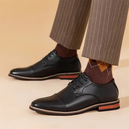Herrskor Oxford – Mockaskinn – Cap Toe – Sluten Snörning – Klassisk Passform