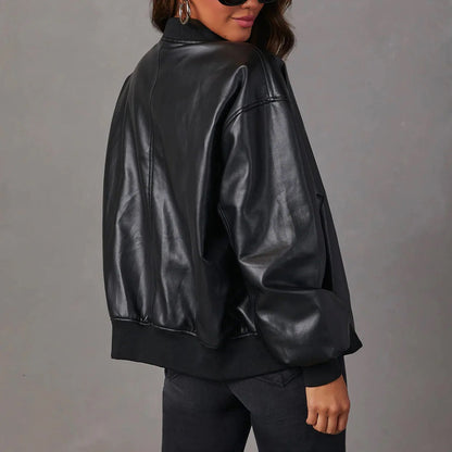 Damejakke – Oversized Passform – Glidelåslukking – Ribbekanter – Avslappet Stil