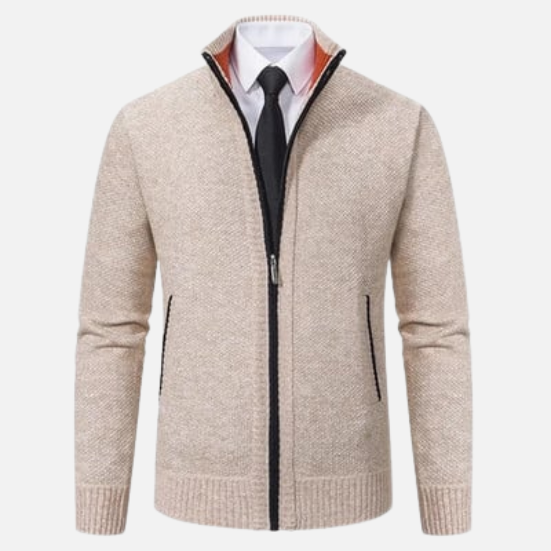 Herrväst i fleece – Smal passform – Ståkrage – Dragkedja – Mjuk och varm lager-på-lager