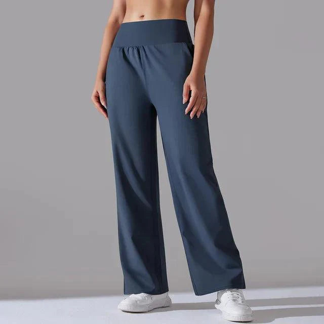 Yogabukse med høyt liv og vide ben for kvinner