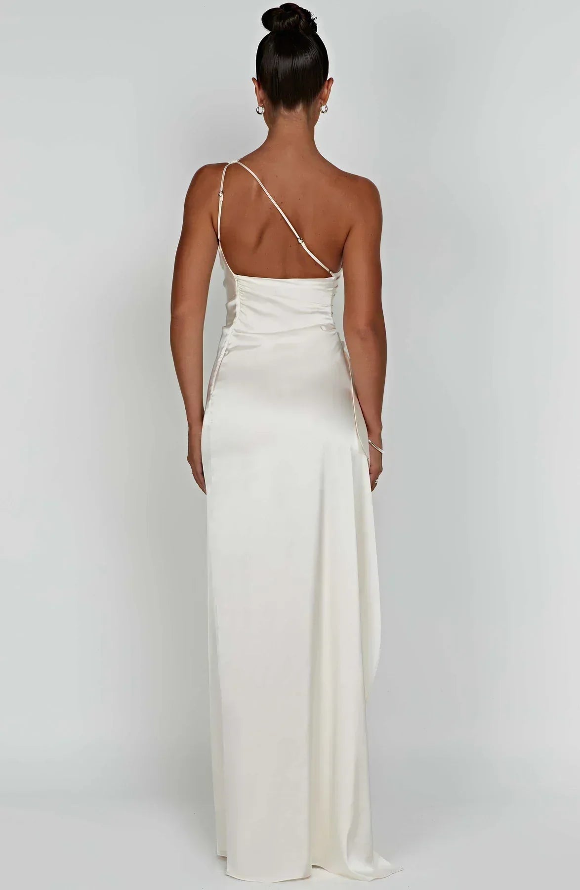 Dam Festklänning - Elegant Maxiklänning - One-Shoulder - Hög Slits - Figurnära Passform