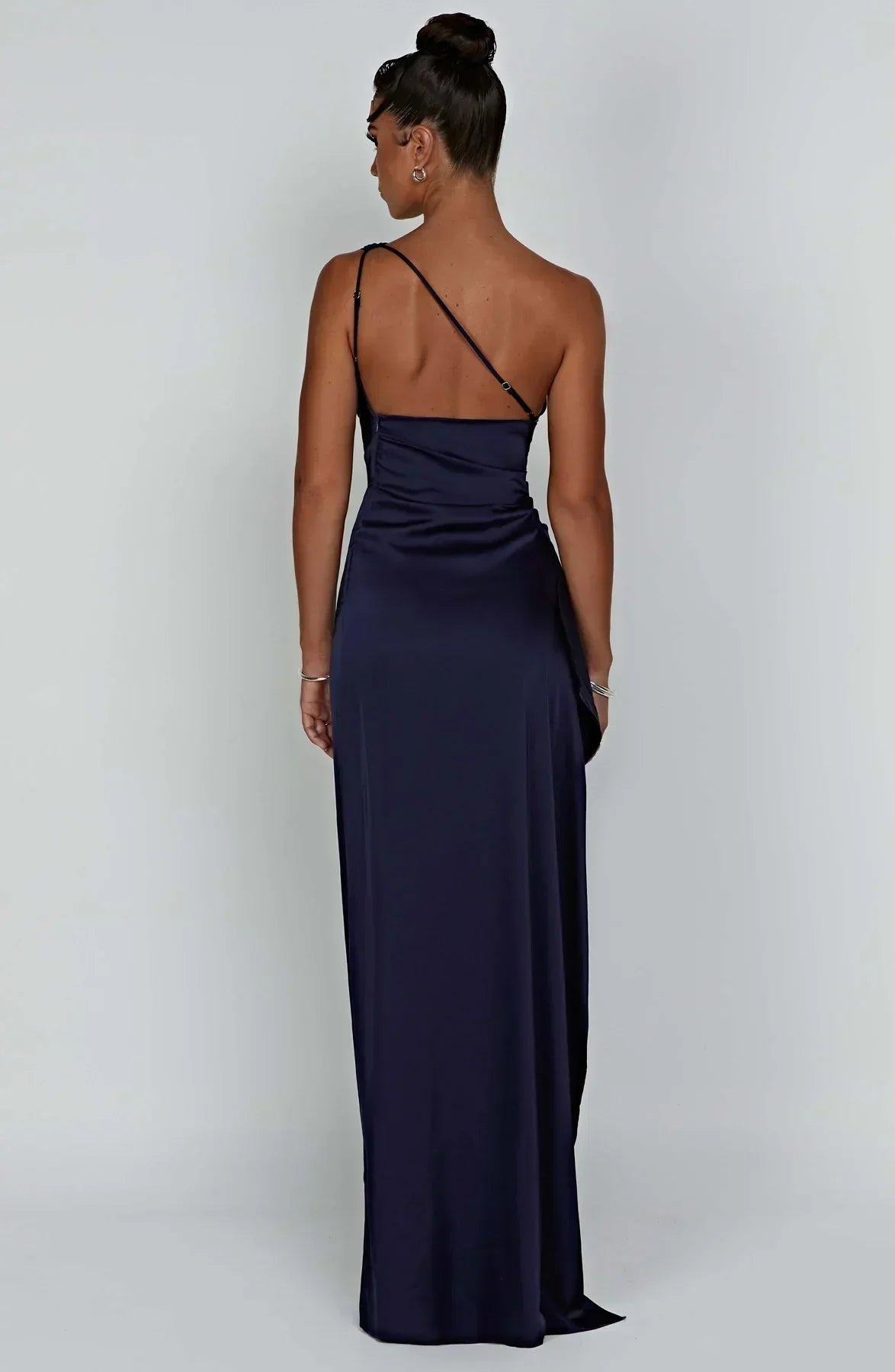 Dam Festklänning - Elegant Maxiklänning - One-Shoulder - Hög Slits - Figurnära Passform