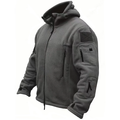 Herrjacka – Termisk fleece – Regular fit – Huva – Praktiska fickor – Utomhusbruk