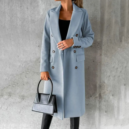 Dam Trenchcoat – Ull – Skräddarsydd Passform – Dubbelspränd – Knälång