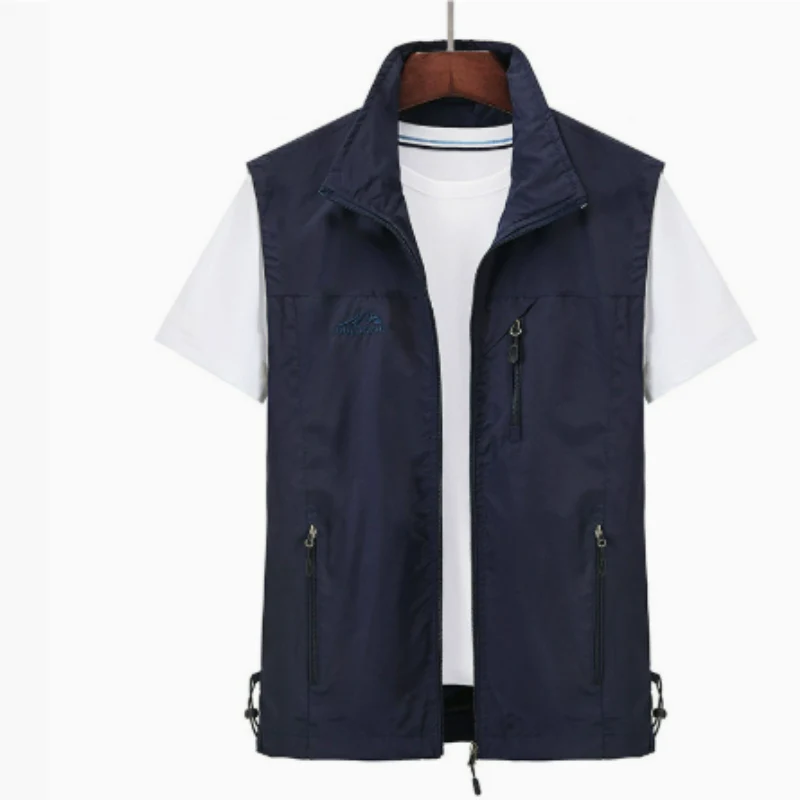 Herrväst – Regular Fit – Hög Krage – Dragkedja – Flera Fickor – Slitstark Outdoor