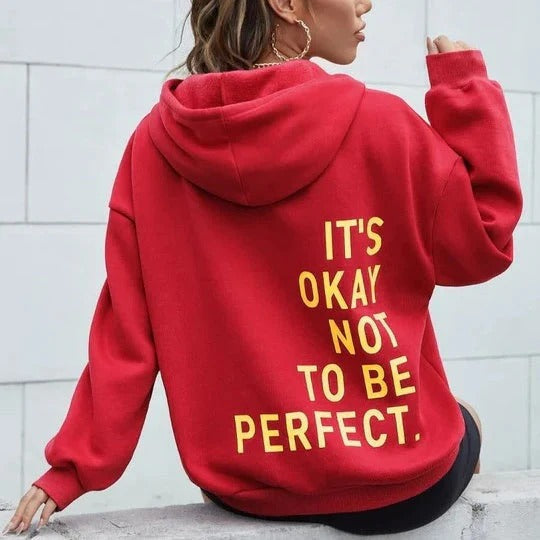 Dam Huvtröja – Oversized Passform – Mjuk Bomullsblandning – Långärmad Casual Stil