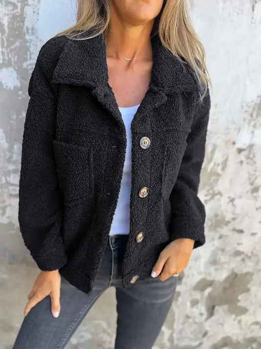 Damkappa – Oversized Passform – Mjuk Textur – Knappfront – Ledig Stil