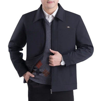 Herrjacka – Regular Fit – Notch Slag – Dold Dragkedja – Business Casual