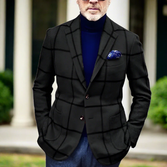 Herreblazer – Skreddersydd passform – Ullblanding – Rutemønster – Formell stil