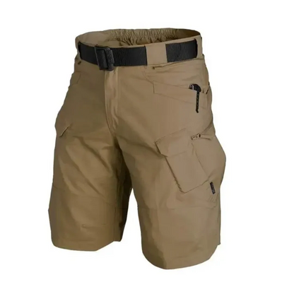Herrshorts cargo – Avslappnad passform – Andningsbart tyg – 6 dragkedjefickor – Bälte inkluderat