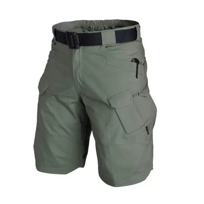 Herrshorts cargo – Avslappnad passform – Andningsbart tyg – 6 dragkedjefickor – Bälte inkluderat