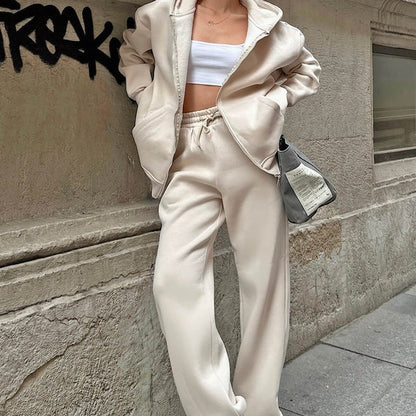 Dam Hoodie Set – Oversized Passform – Mjuk Bomull – Snörhuva – Lounge Stil