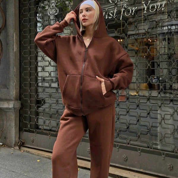 Dam Hoodie Set – Oversized Passform – Mjuk Bomull – Snörhuva – Lounge Stil