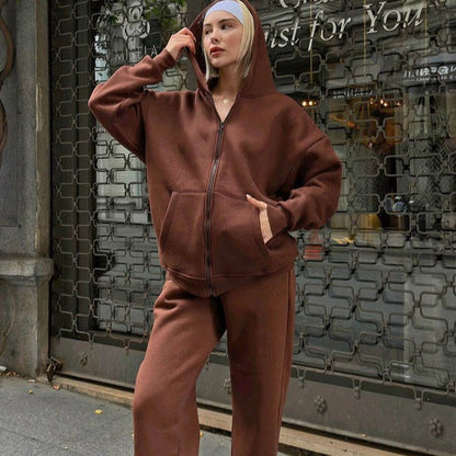 Dam Hoodie Set – Oversized Passform – Mjuk Bomull – Snörhuva – Lounge Stil