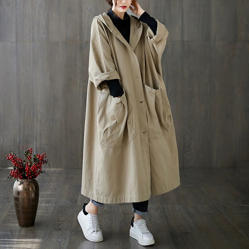 Damparkas - Vattentät - Loose Fit - Huva - Stora klaffickor