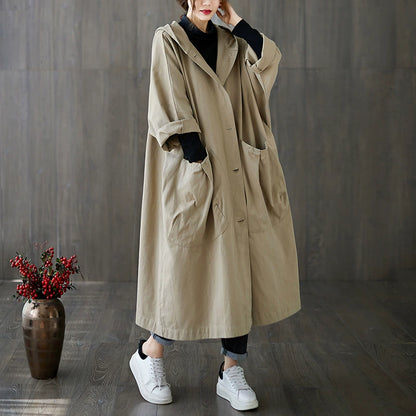 Damparkas - Vattentät - Loose Fit - Huva - Stora klaffickor
