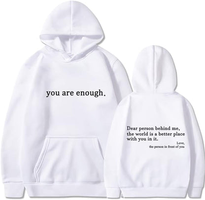 Herre Hoodie – Avslappet Passform – Cottonblanding – Snørehette – Print Foran og Bak