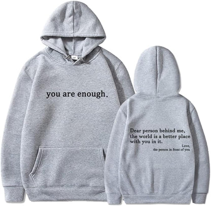 Herre Hoodie – Avslappet Passform – Cottonblanding – Snørehette – Print Foran og Bak