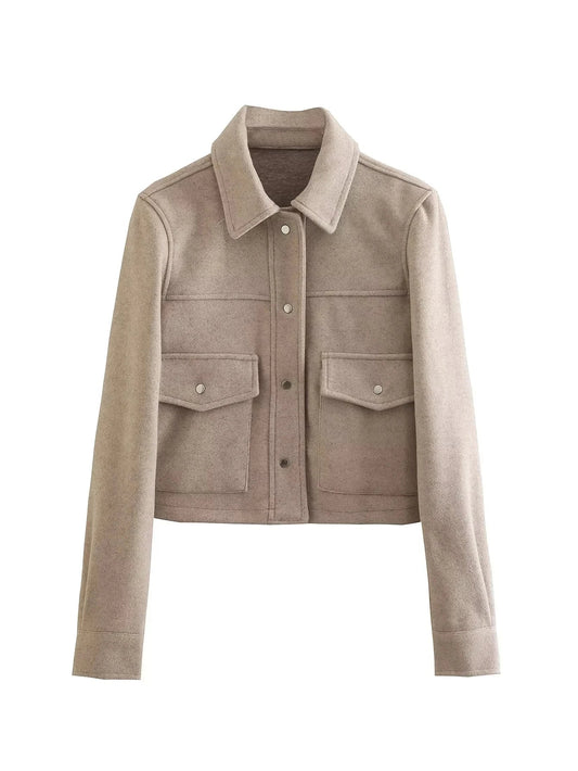 Damjacka – Ullblandning – Skräddarsydd Passform – Kort Skärning – Utility Stil