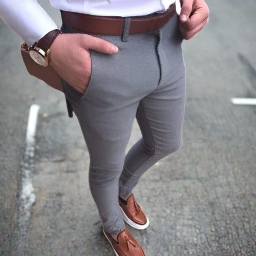 Herrbyxor - Slim Fit - Skräddarsydd Stretch - Bekväm och Mångsidig