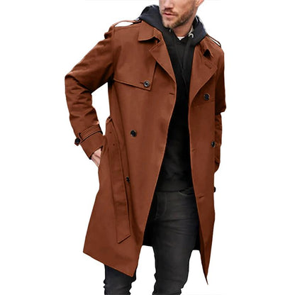 Herr Trenchcoat – Skräddarsydd Passform – Dubbelspränd – Bälte – Andningsbart Tygblandning