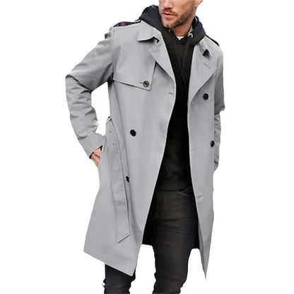 Herr Trenchcoat – Skräddarsydd Passform – Dubbelspränd – Bälte – Andningsbart Tygblandning