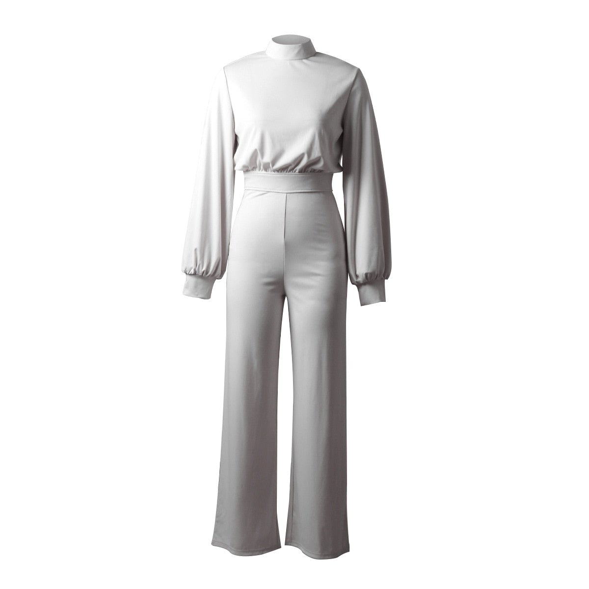 Dam Byxdress - Hög Hals - Vida Ben - Ballongärmar - Elegant Passform