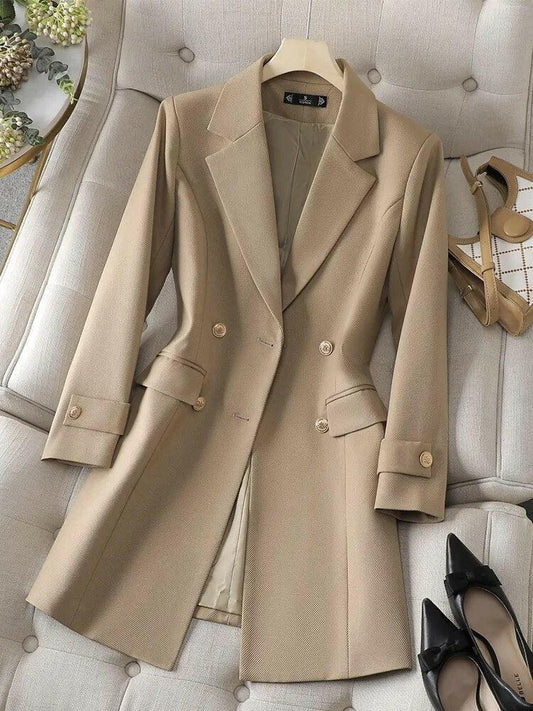 Dam Trenchcoat – Skräddarsydd Passform – Dubbelspränd – Strukturerad Design