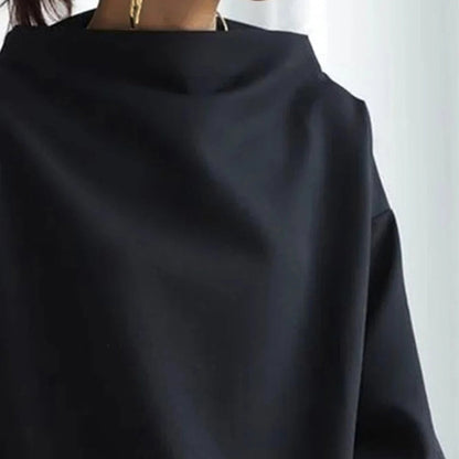 Damskjorta Oversized – Mjuk och Lätt – Båthals – Lösa Ärmar – Bekväm Passform